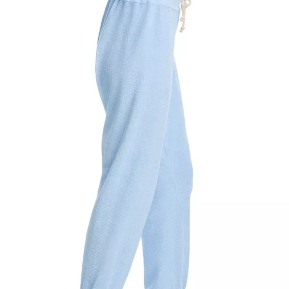 perfectwhitetee Gogo Terry Cropped Jogger Pants in Sky Blue - Picture 2 of 5